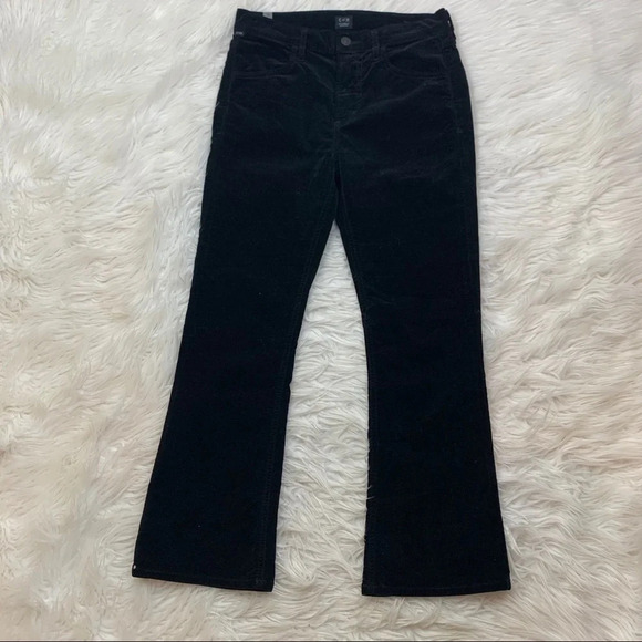 Citizens Of Humanity Drew Crop Flare Velvet Pants Midnight Black Women’s 26 - Picture 2 of 13